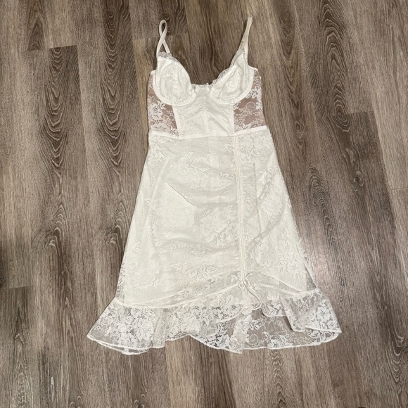 For Love and Lemons Bridal Bustier Lace Mini Dress White Size Small - Picture 5 of 7